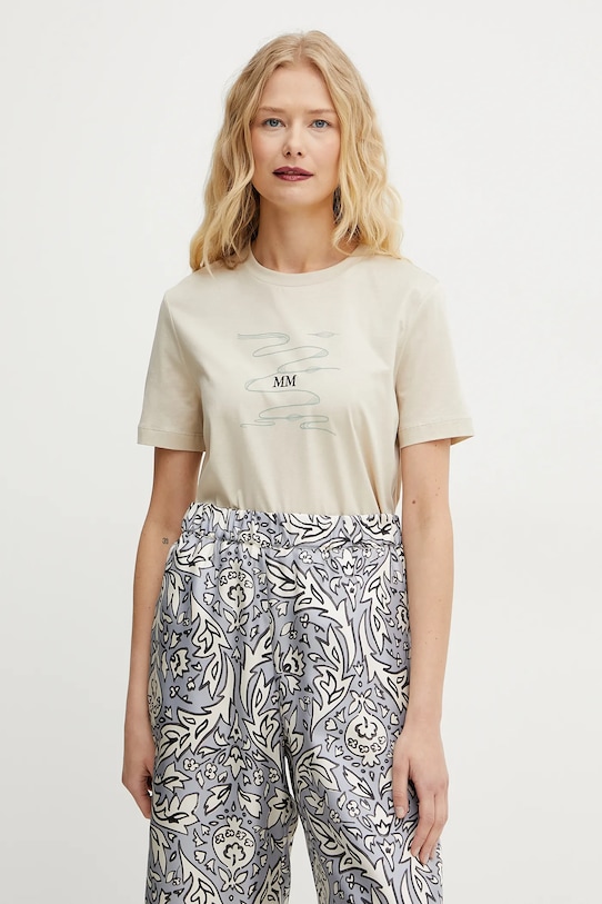 

Хлопковая футболка MM by Max Mara, бежевый