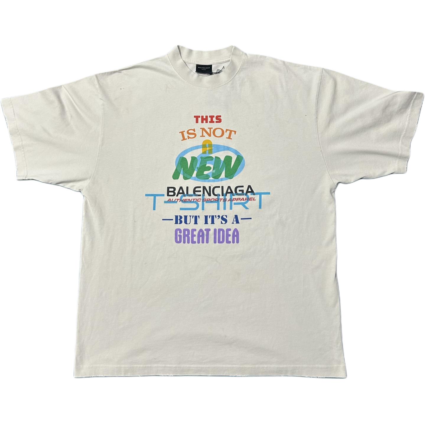 

Balenciaga Футболка мужская белая, Белый, Balenciaga Футболка мужская белая