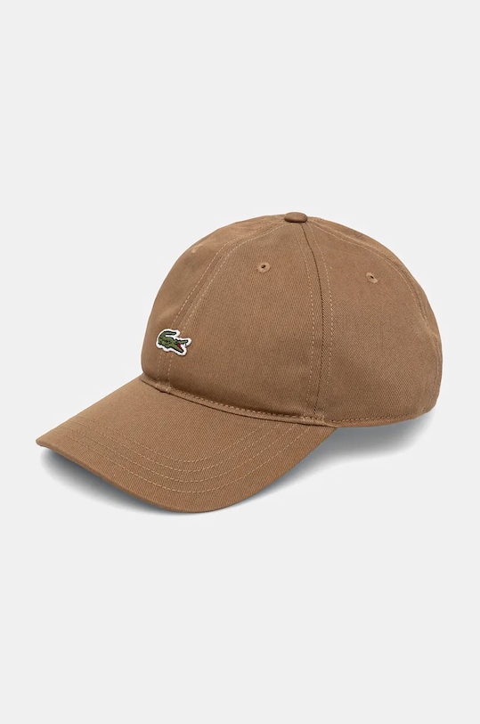 

Хлопковая кепка с козырьком Lacoste, коричневый