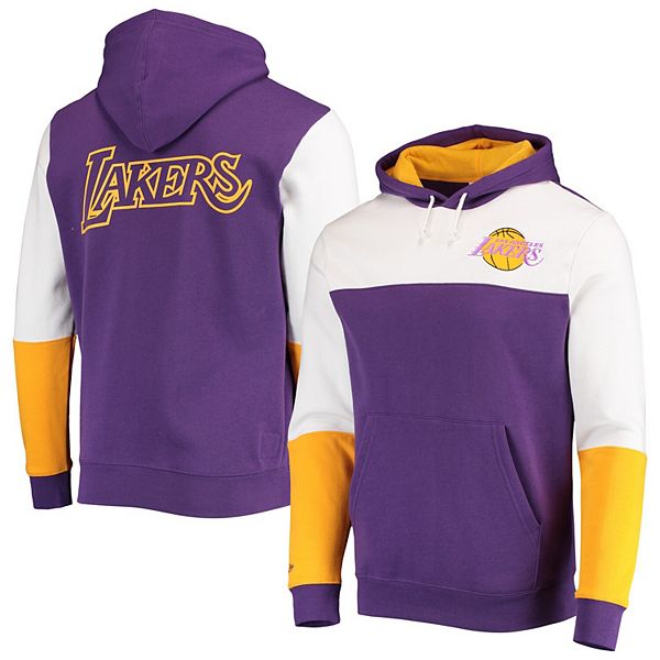 

Мужская фиолетовая толстовка los angeles lakers hardwood classics fusion 20 colorblock Mitchell & Ness
