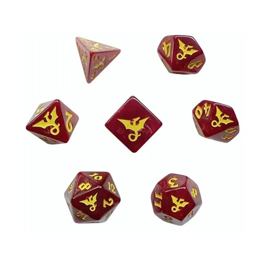 

Poly Set Swirl — красный с желтым (7), Dragon Dice (Black Oak)
