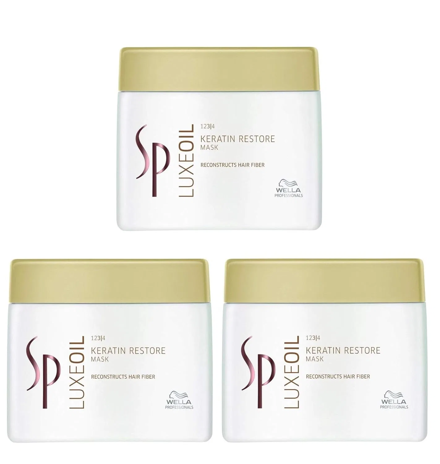 Маска для восстановления кератина Wella Professional System Professional Luxe Oil (3 x 400 мл) Wella