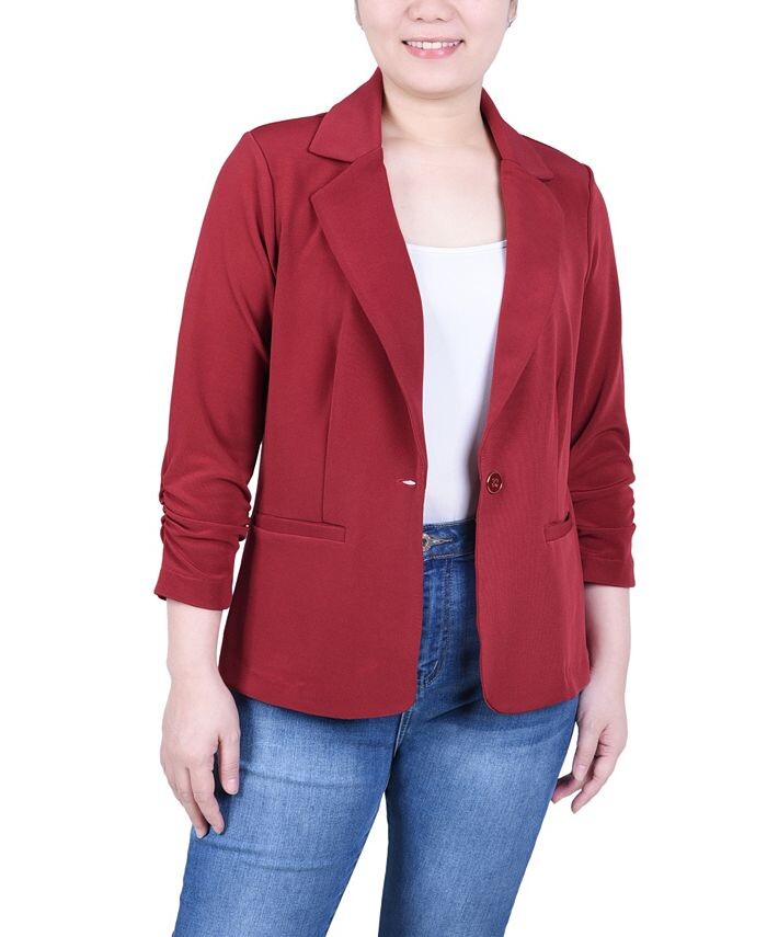 

Миниатюрный вязаный блейзер с рукавами 3/4 NY Collection, красный