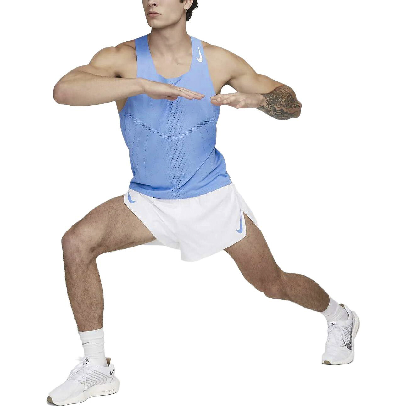 Мужской гоночный майка Dri-FIT ADV AeroSwift Polar/White Nike, белый — фото 2