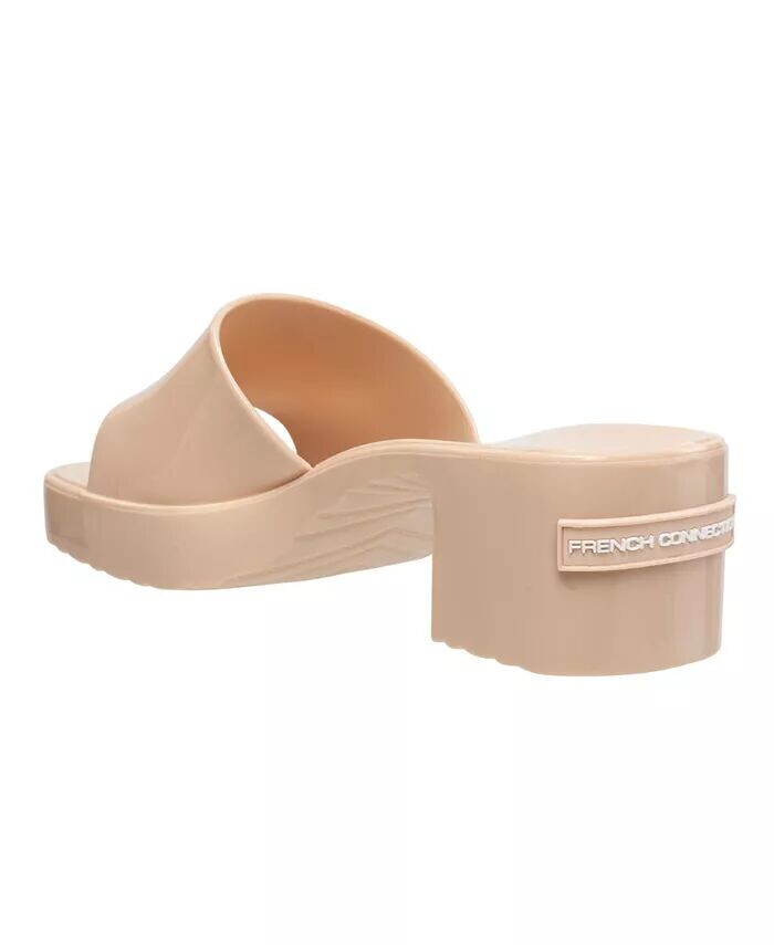 Женские босоножки Almira Slip On с открытым носком и каблуком French Connection, коричневый/бежевый — фото 3