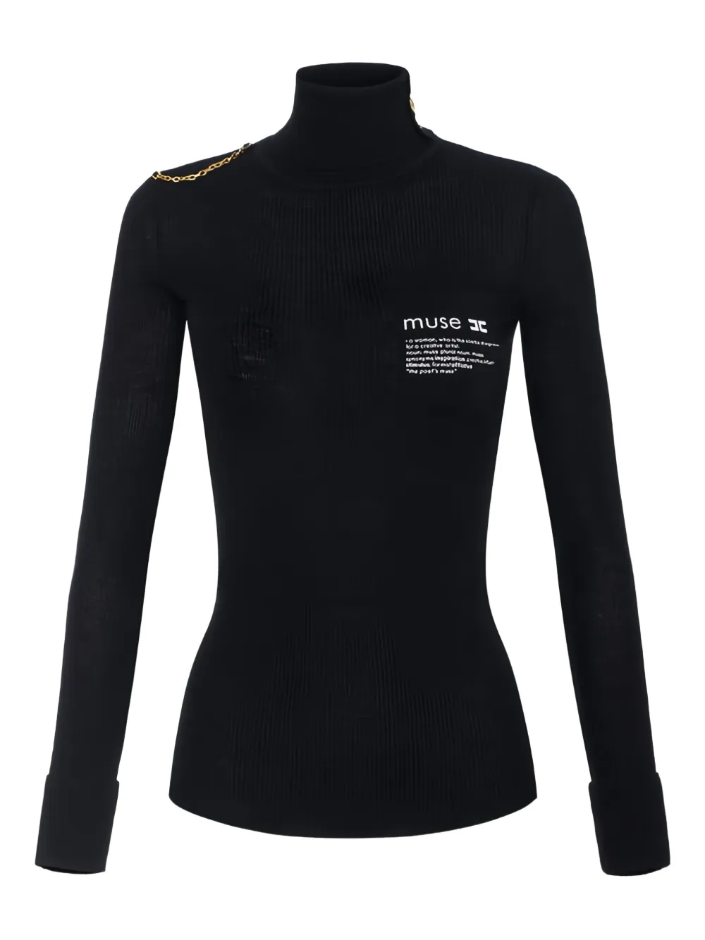 

Вязаный топ с воротником-гольф Elisabetta Franchi, черный