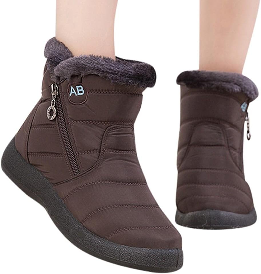 

Зимние ботинки Hbeylia с флисовой подкладкой, водонепроницаемые, термо, с нескользящей подошвой, мягкие, уютные, коричневый