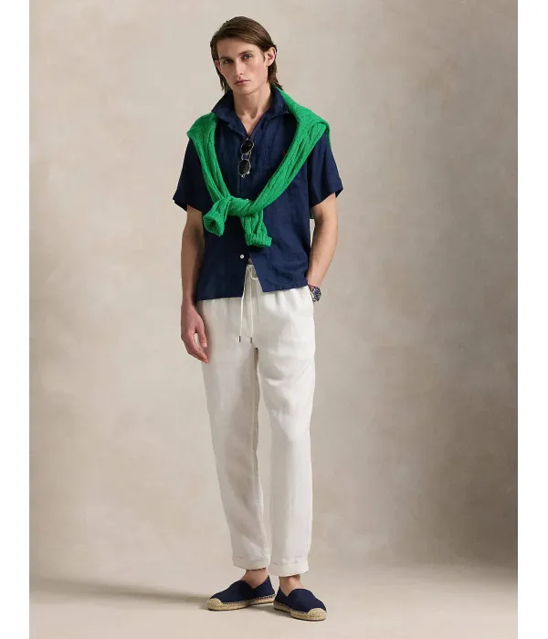 Льняная рубашка Classic fit Polo Ralph Lauren, синий — фото 3