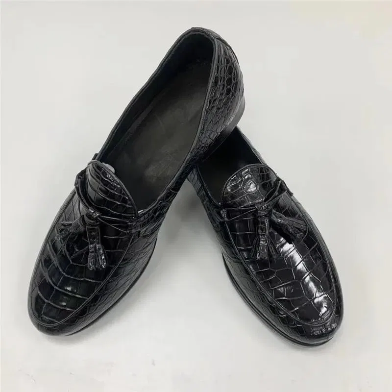 Лоферы крокодиловая кожа Authentic, черный — фото 3