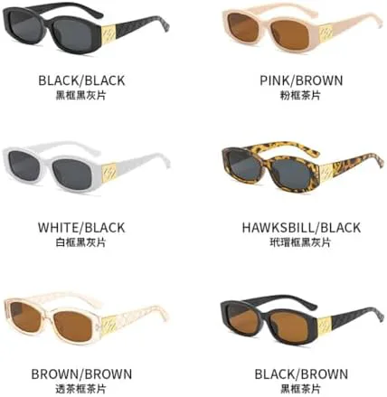 

Овальные солнцезащитные очки в маленькой оправе для женщин, модные прямоугольные солнцезащитные очки для женщин, трендовые летние очки для мужчин MTZJH, Black Grey