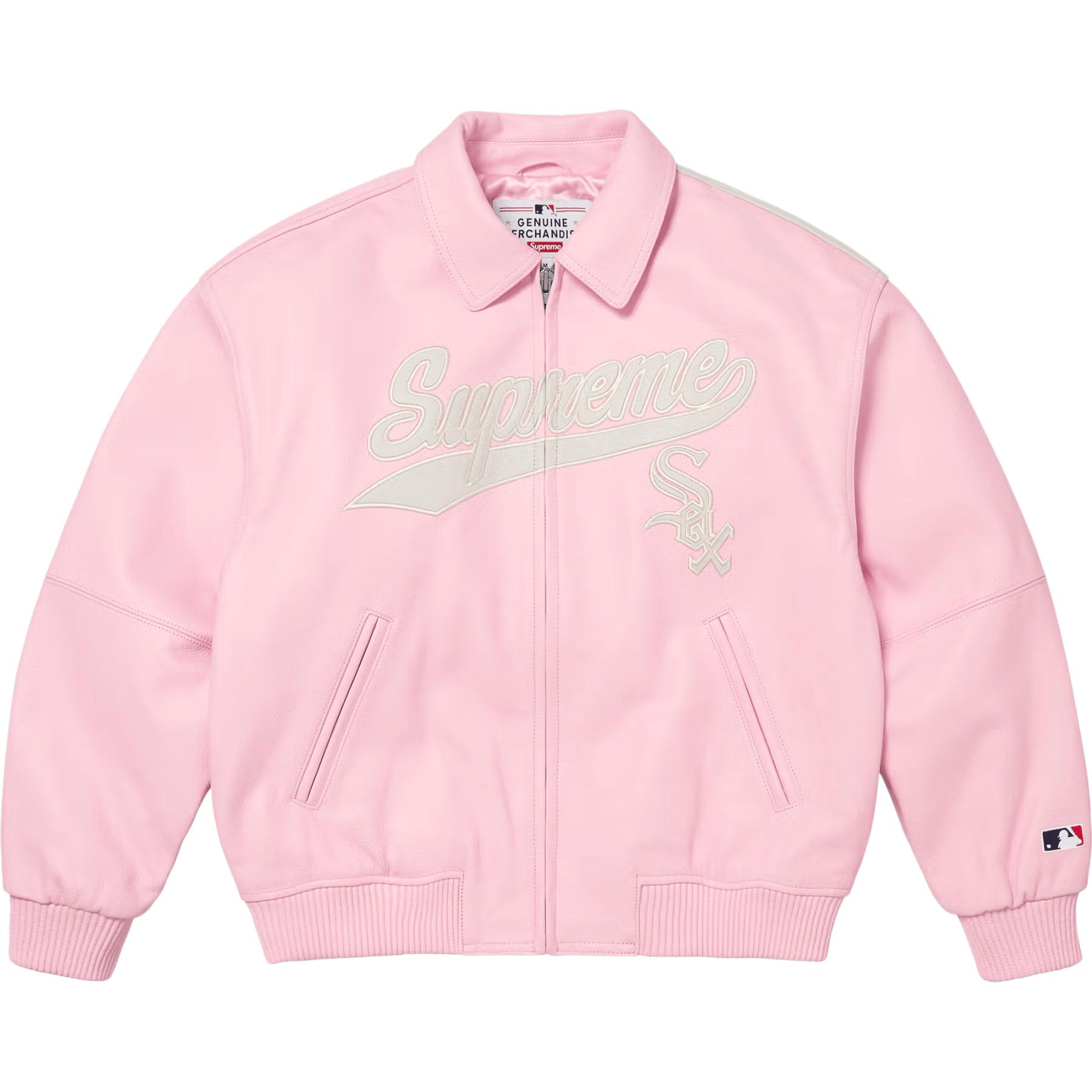 Supreme Кожаная бейсбольная куртка Chicago White Sox FW25 WEEK5 — фото 3