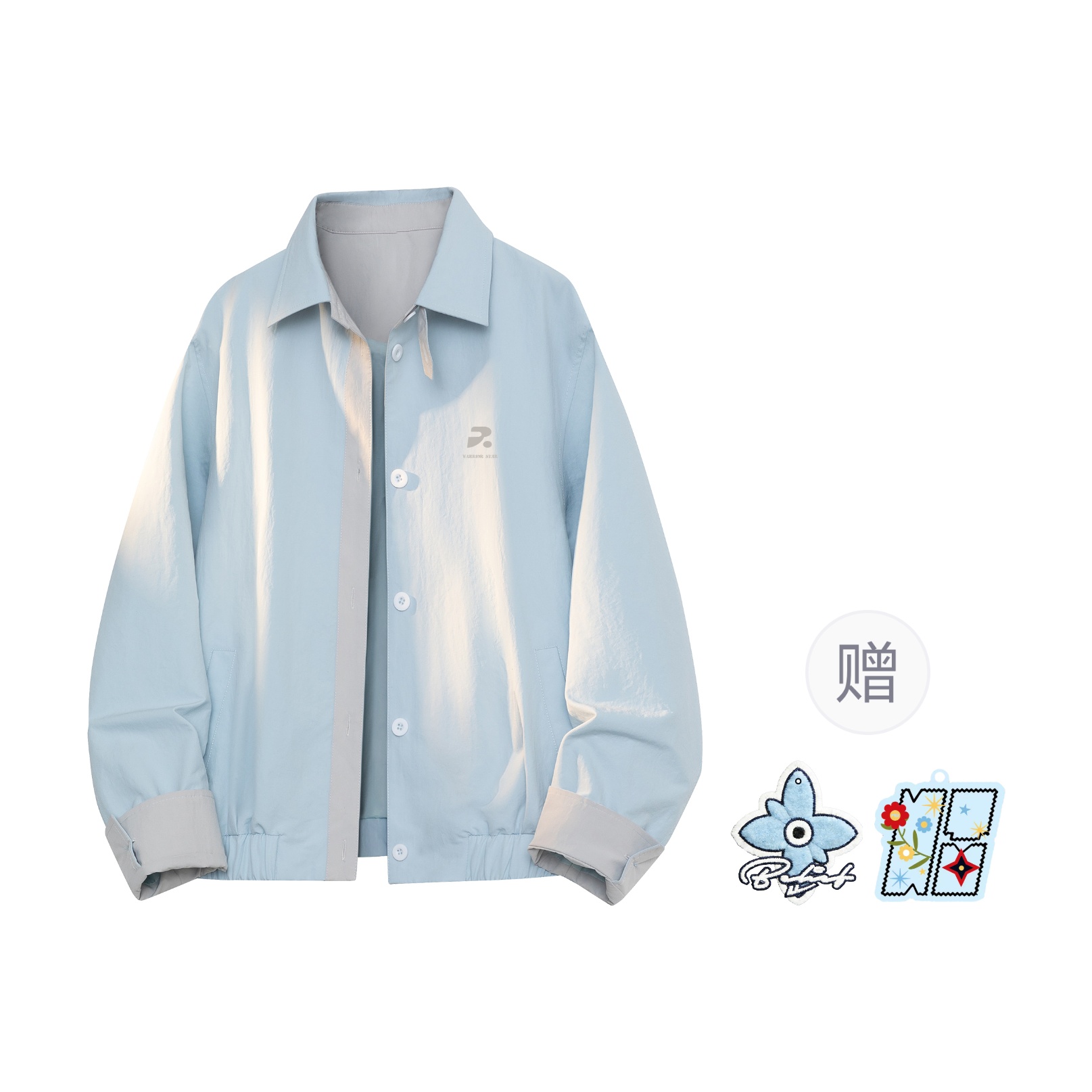 

Куртка женская Lapel Moderate Others WARRIOR, светло-синий[free badge+scented sachet charm]