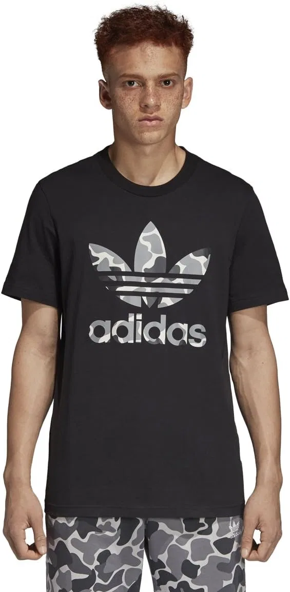 Футболка с принтом Trefoil adidas, Black Camo — фото 4