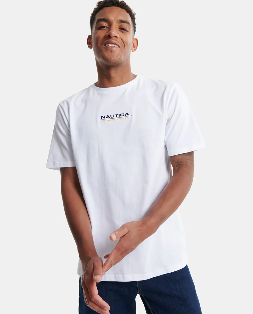 

Мужская белая футболка с короткими рукавами Nautica, белый