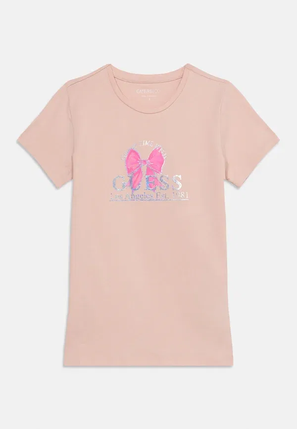 Футболка принтованная Guess Junior, цвет кукольный розовый — фото 3