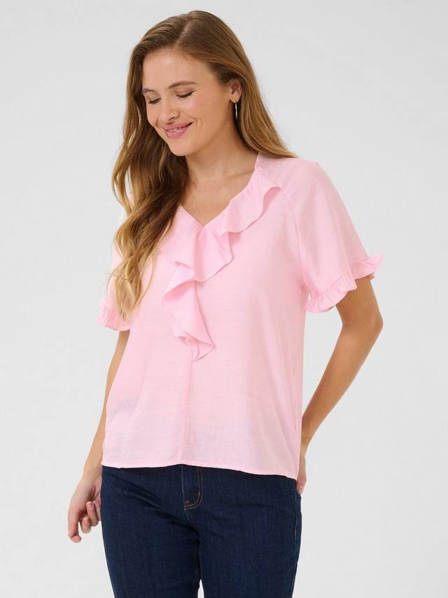 

Блузка с коротким рукавом mariana с рюшами KAFFE, цвет Mid Pink
