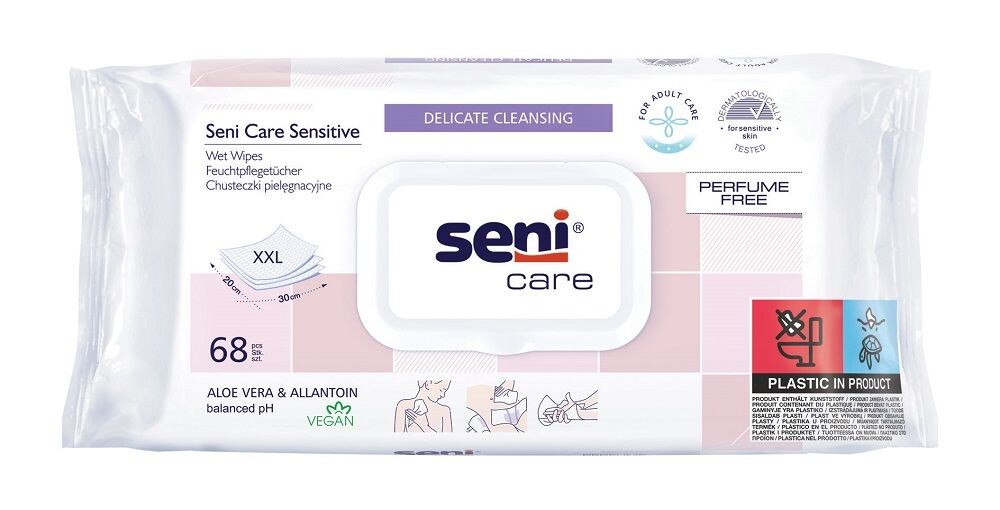 

Влажные салфетки Seni Care Chusteczki Pielęgnacyjne Sensitive, 68 шт