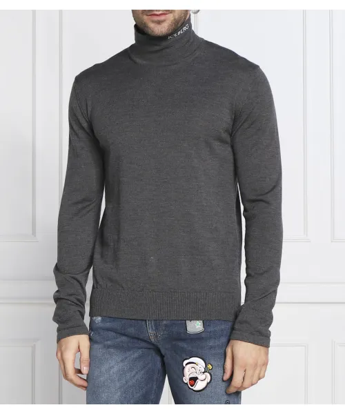 

Шерстяная водолазка Slim fit Iceberg, серый