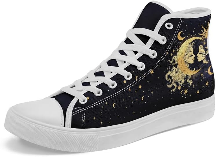

Кеды на высокой подошве Sun Moon Star из холщовой ткани для женщин и мужчин, черные и белые модные туфли, шнуровка, стильные, унисекс, для прогулок и повседневного ношения Awsole