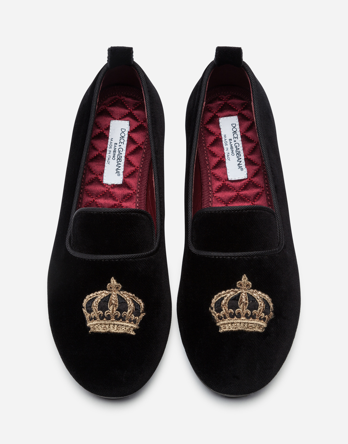 Вельветовые тапочки с нашивкой в виде короны Dolce&Gabbana, черный — фото 4