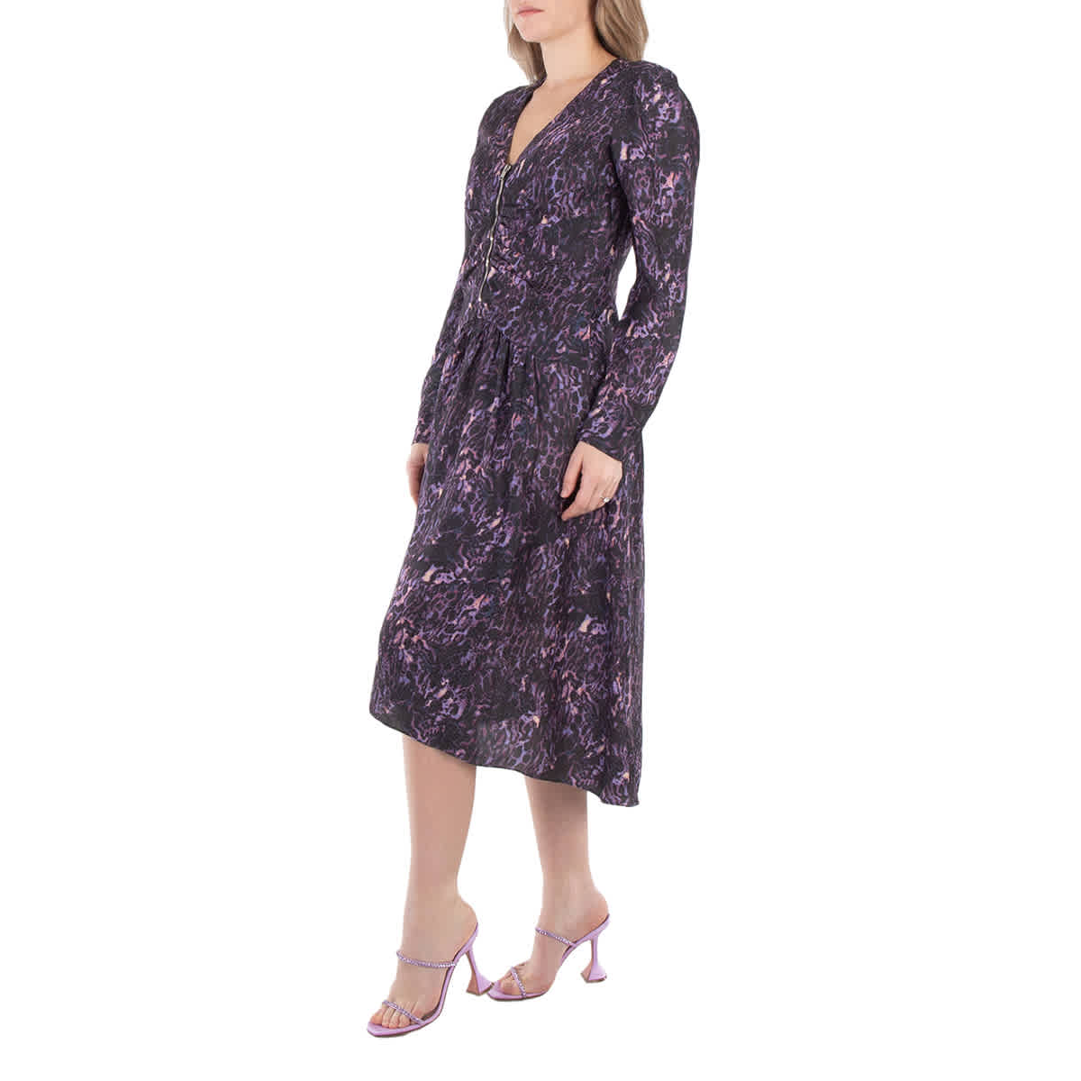 Платье миди из шелковой смеси от Isabel Marant Magay, darkplum — фото 2