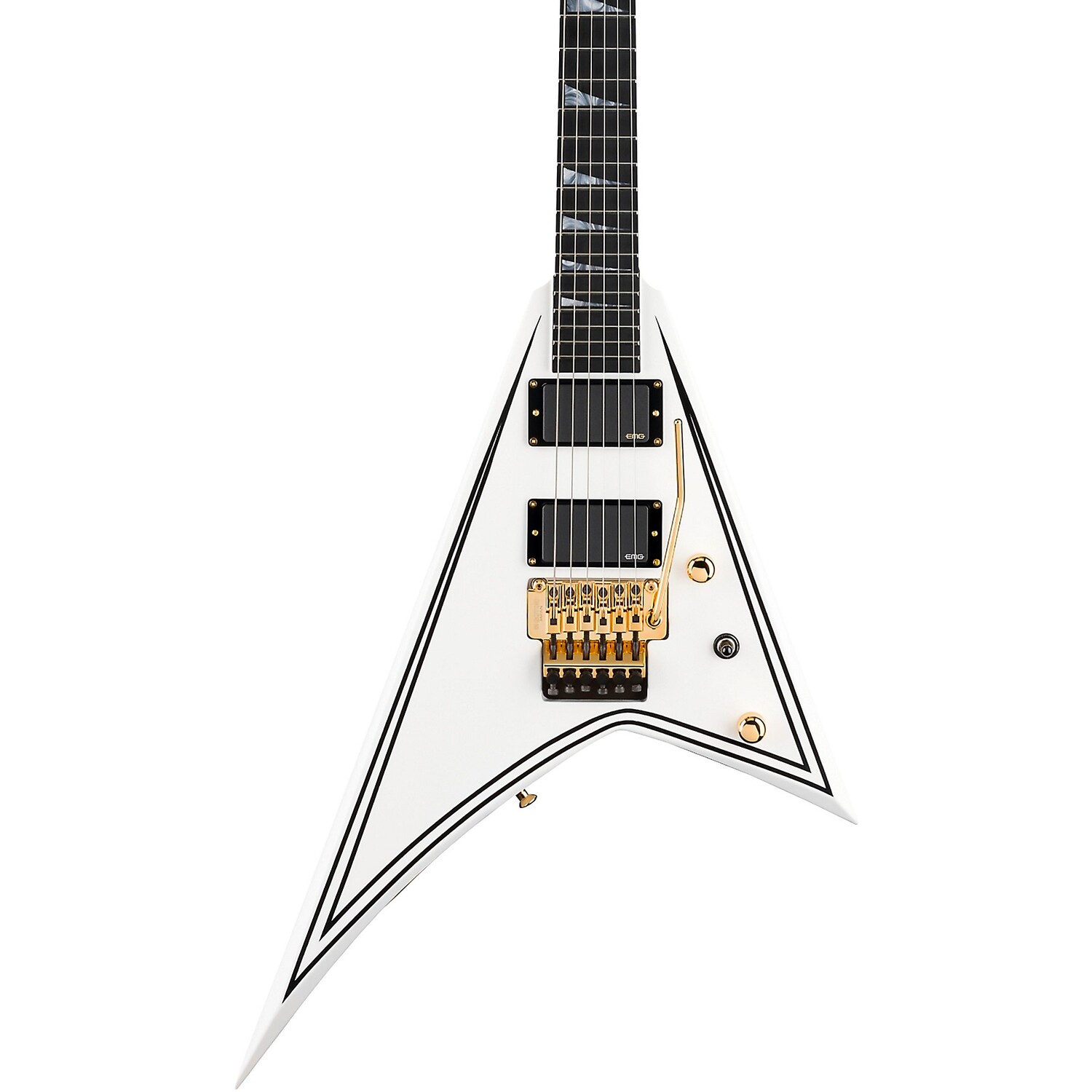 

Электрогитара Jackson MJ Series Rhoads RR24-MG, белая с черными полосками