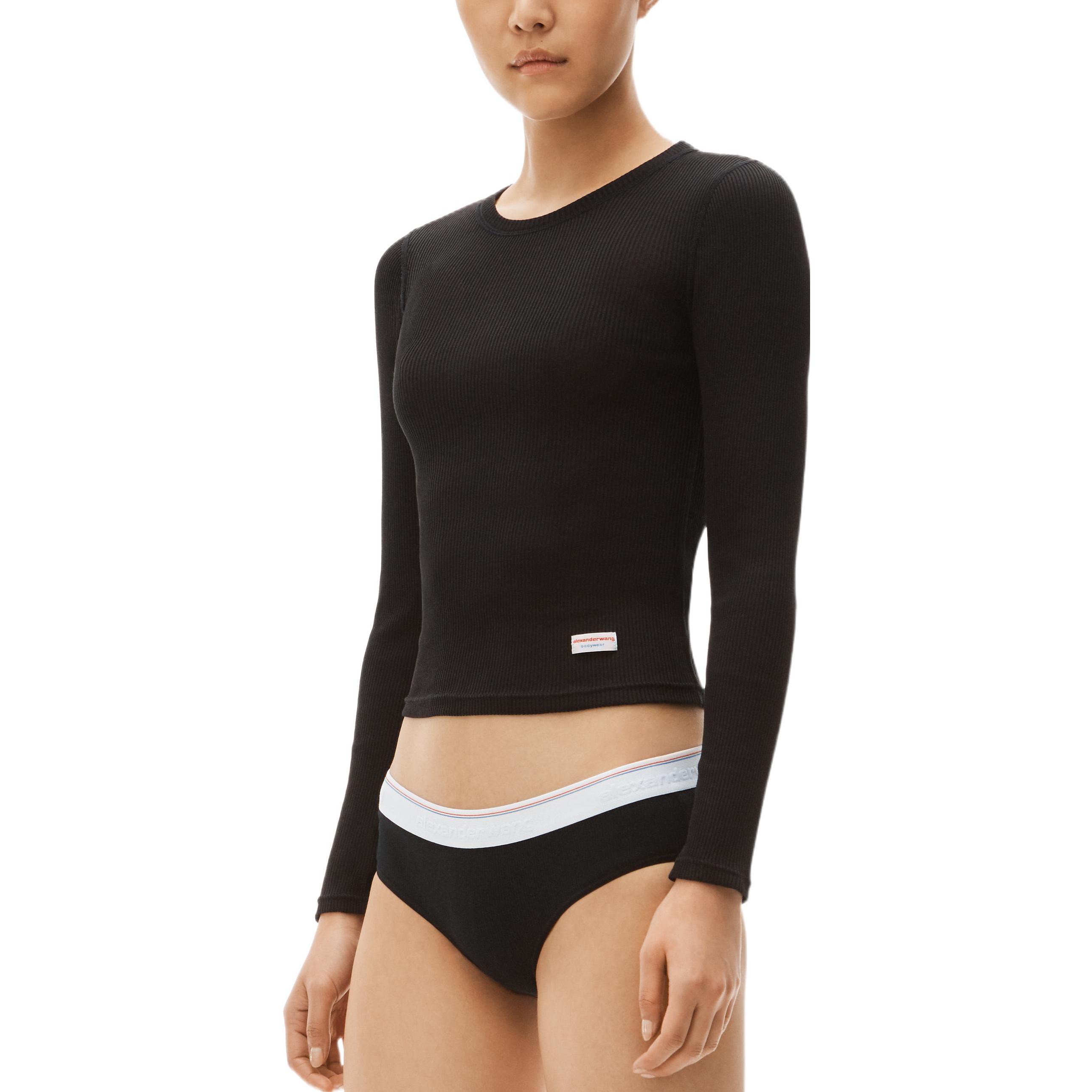 Риб-футболка с длинными рукавами Alexander Wang, черный — фото 4