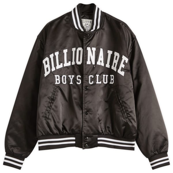 

Атласная куртка-бомбер в стиле колледжа Billionaire Boys Club, черный