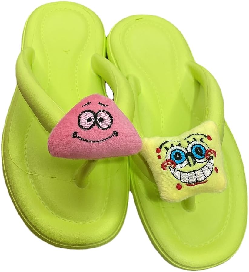 

Нескользящие тапочки FSwinder для женщин и мужчин, милые тапочки с мультяшными рисунками для дома и улицы, мягкие летние тапочки для дома, улицы и пляжа, желтый