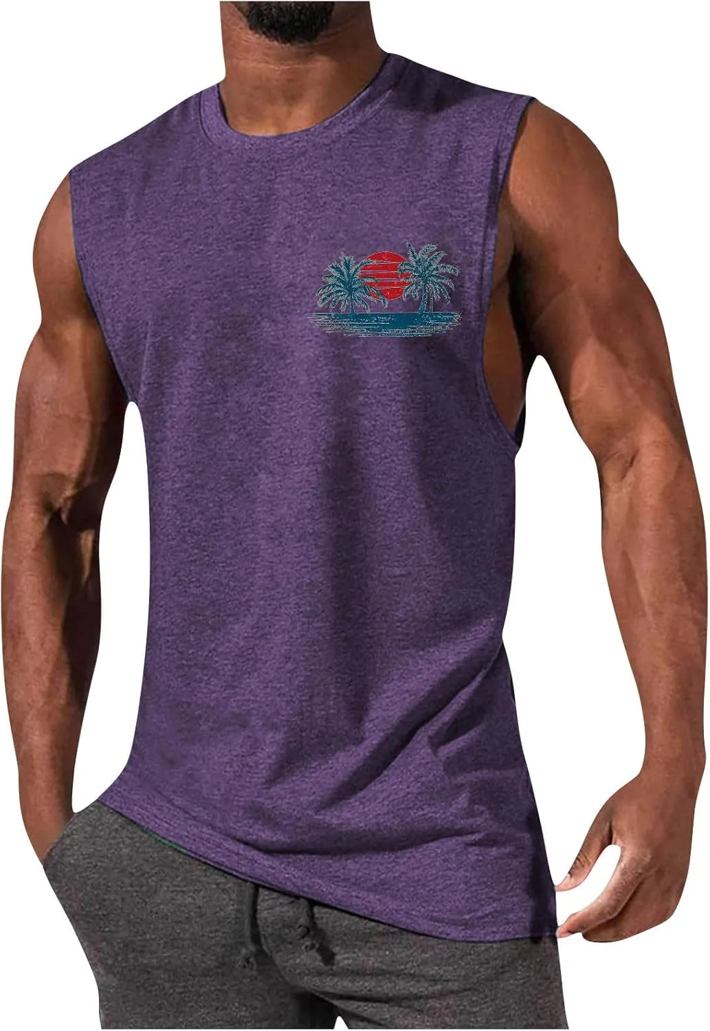 

Мужская летняя майка с принтом пальм