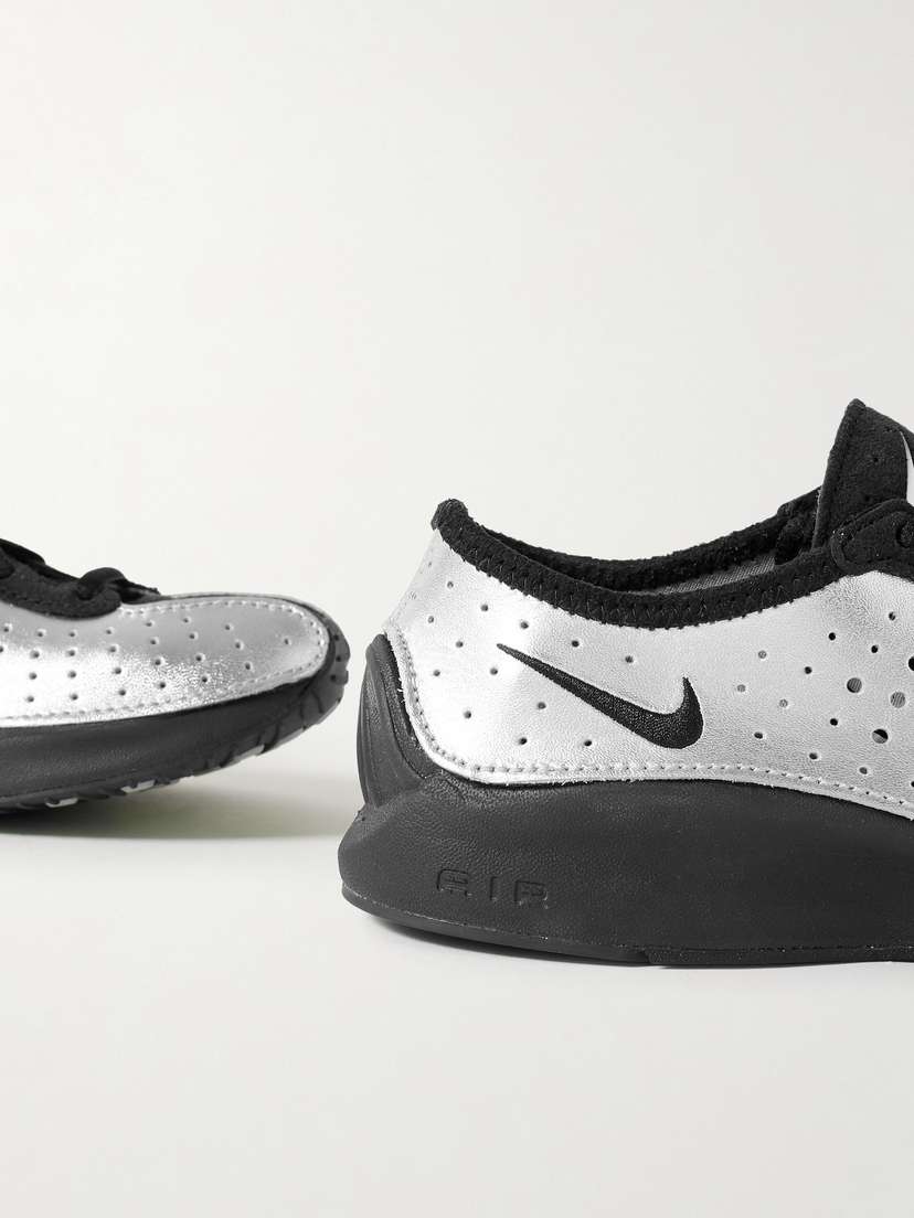 Кроссовки Air Superfly из замши и перфорированной металлизированной кожи Nike, серебряный — фото 4