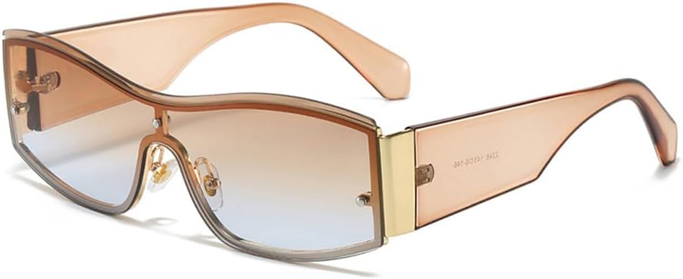 

Солнцезащитные очки UV400 с защитой от ультрафиолета — цельные, без оправы, с градиентным покрытием, подходят для женщин и мужчин, для бега и занятий спортом на открытом воздухе UYPTK, Gold-brownblue