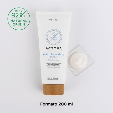 Kemon Actyva Nutrizione Ricca Mask Velian Интенсивная питательная маска для очень сухих волос 200 мл — фото 3