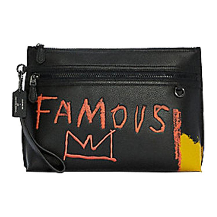 

Сумка на запястье из кожи Basquiat Collaboration черная COACH