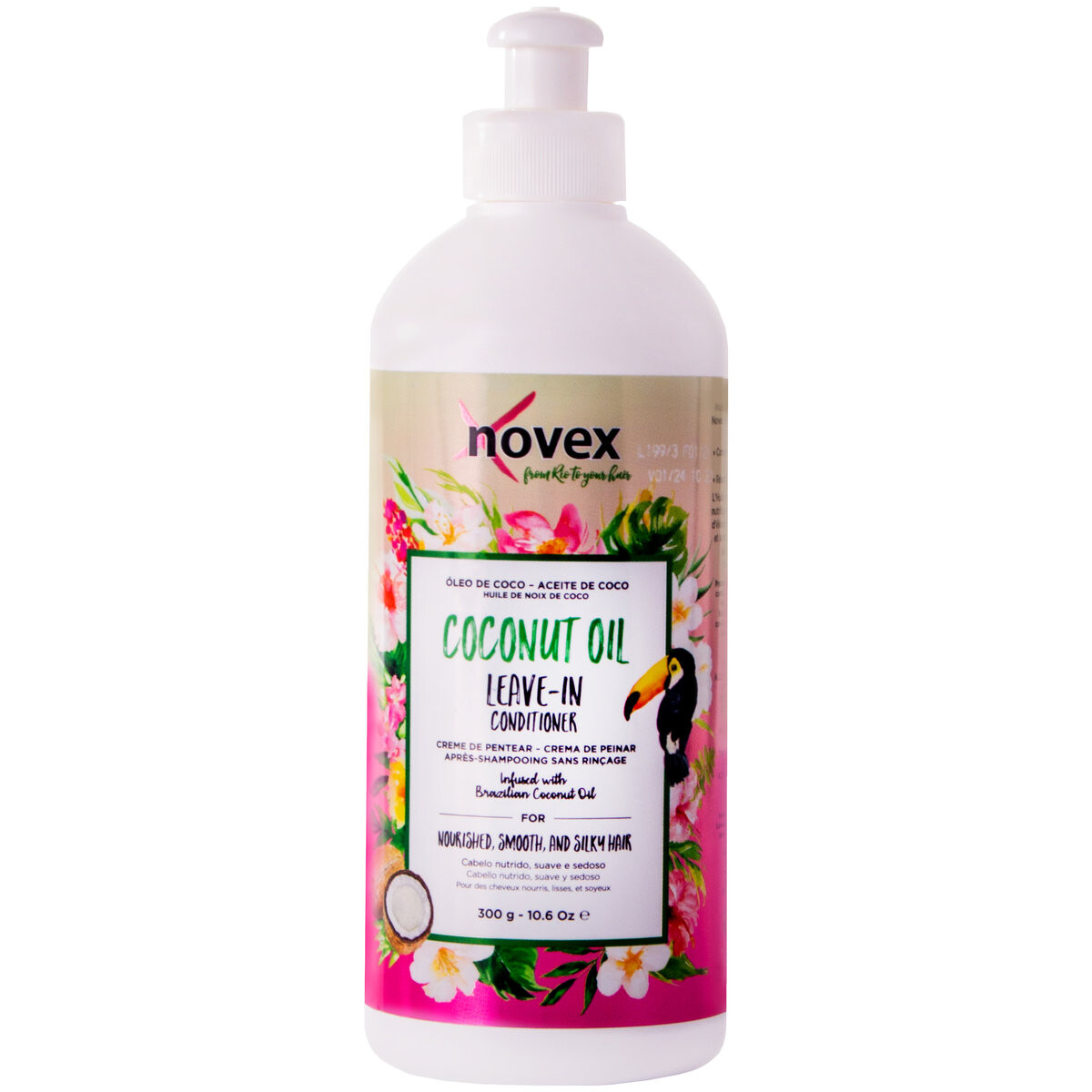 Novex Coconut Oil Leave-In Conditioner несмываемый кондиционер для сухих волос 300мл с кокосовым маслом, увлажняет, разглаживает — фото 2