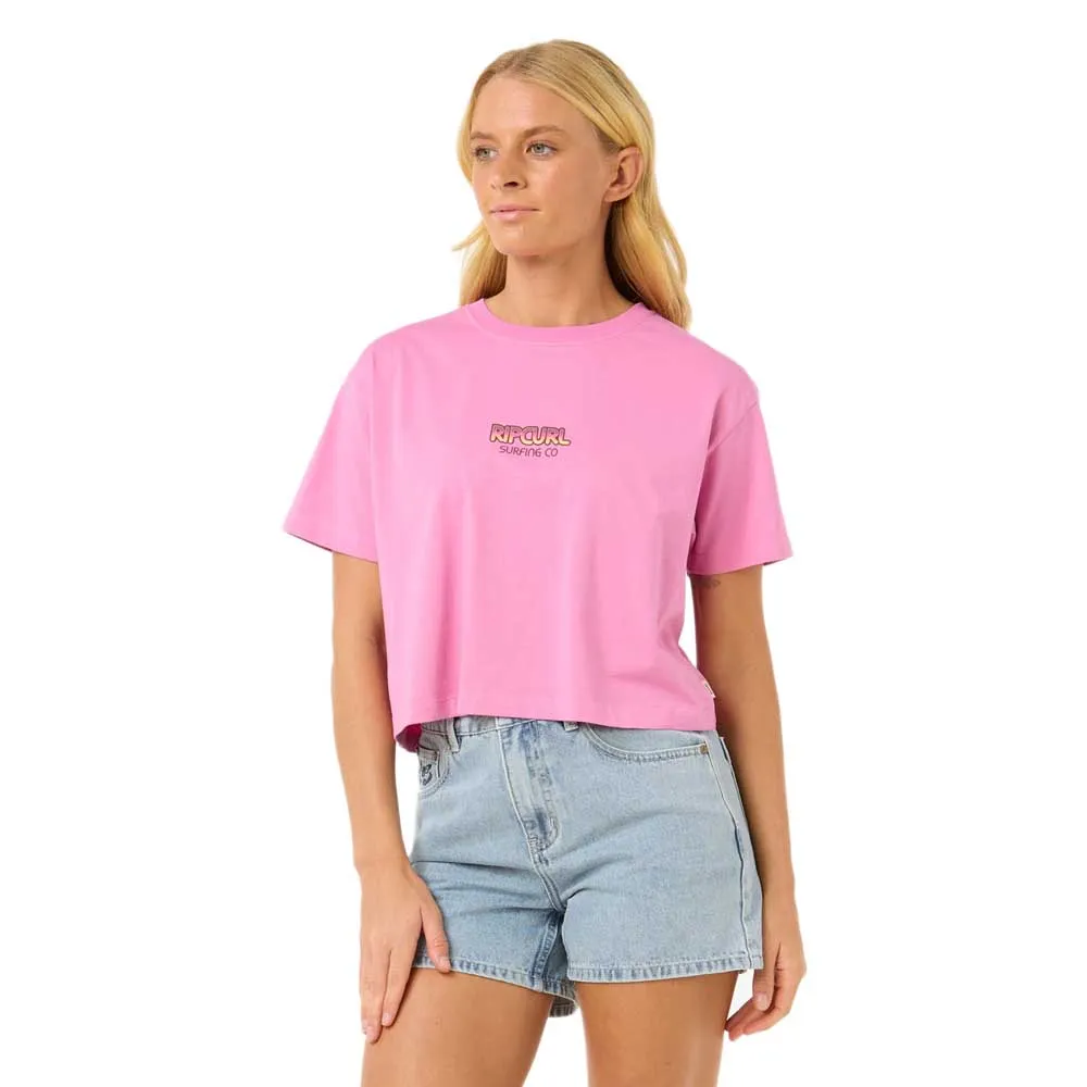 

Футболка с коротким рукавом Rip Curl Sun & Sea Crop, розовый