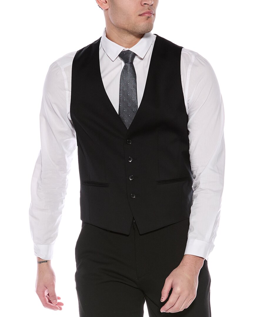 

BOSS Hugo Boss Slim Fit шерстяной жилет, черный