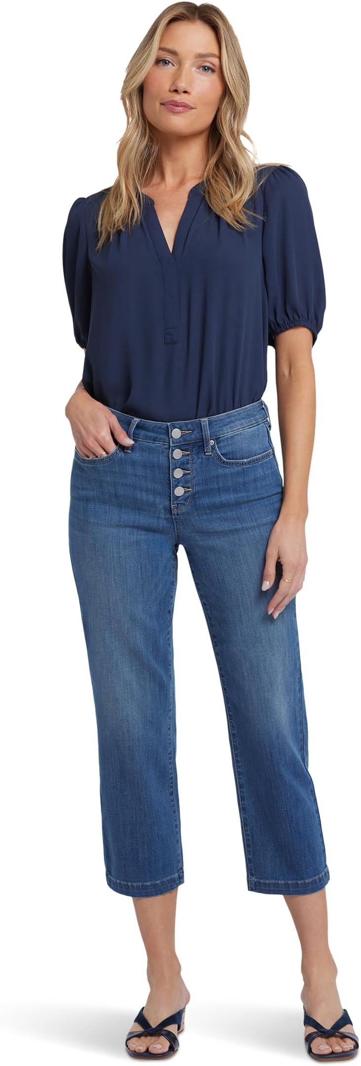

Джинсы NYDJ Relaxed Piper Crop with 1" Hem Jeans in Costa Brava, Costa Brava