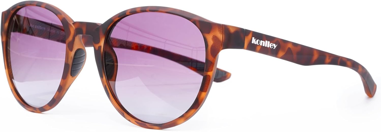 

Солнцезащитные очки «кошачий глаз» в стиле ретро-винтаж, нескользящие круглые солнцезащитные очки для мужчин и женщин, поляризованные/неполяризованные линзы, защита от УФ-излучения Konlley, Tortoise /Pink Gradient Lens
