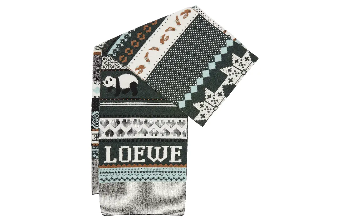 

LOEWE Вязаный шарф женский зеленый, Green