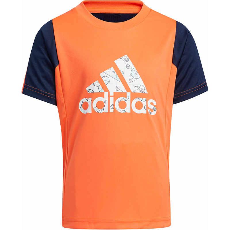 Футболка для детей 3-7 лет Adidas, оранжевый — фото 3