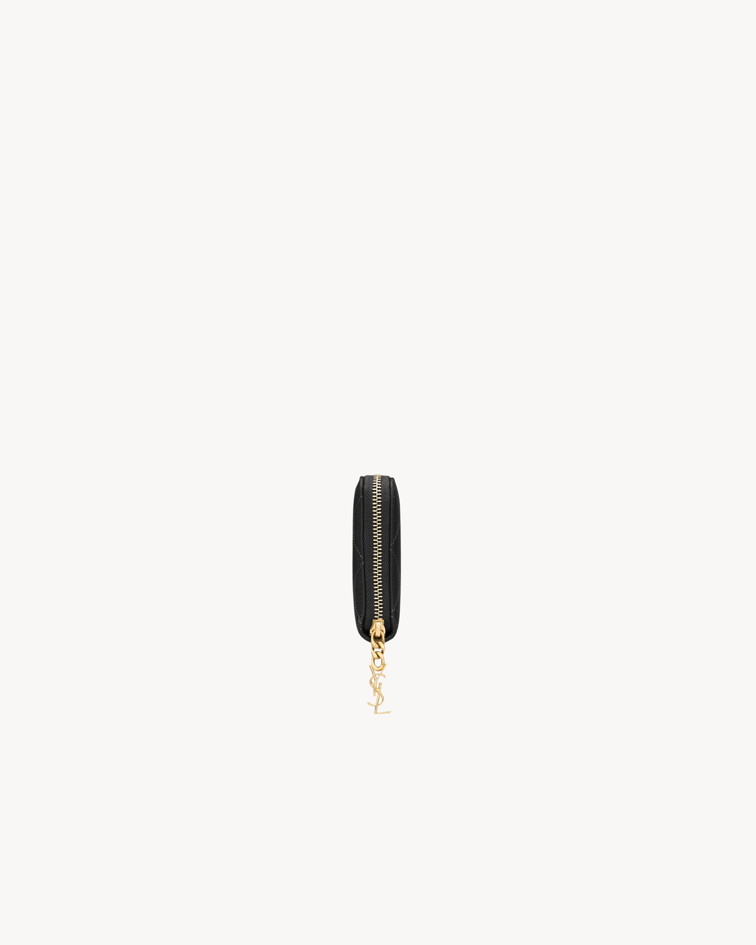 Кошелек на молнии CASSANDRE BIJOU из кожи GRAIN DE POUDRE Saint Laurent, черный — фото 3