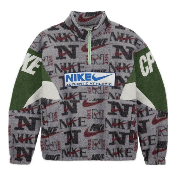

Толстовка Nike Half-Zip logo fleece top 'Grey Green', серый