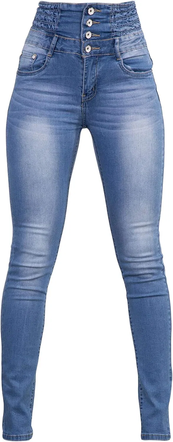 Джинсы скинни, завышенная талия, Andongnywell, Light Blue