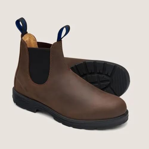 Кожаные зимние термоботинки Blundstone Chelsea на подъем, темно-коричневый — фото 4