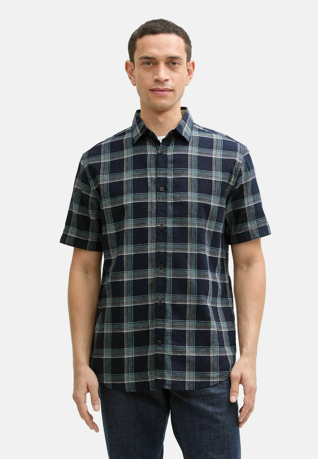 

Рубашка REGULAR FIT KURZARM TOM TAILOR, темно-синий