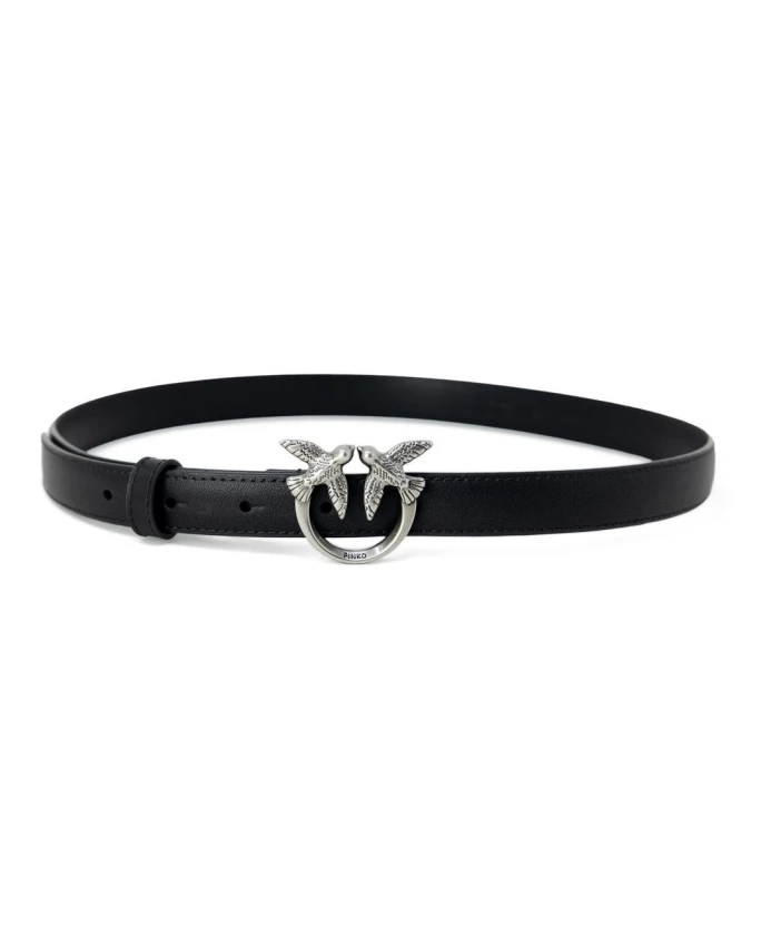 

Ремень с двойной пряжкой в виде птицы Pinko, черный