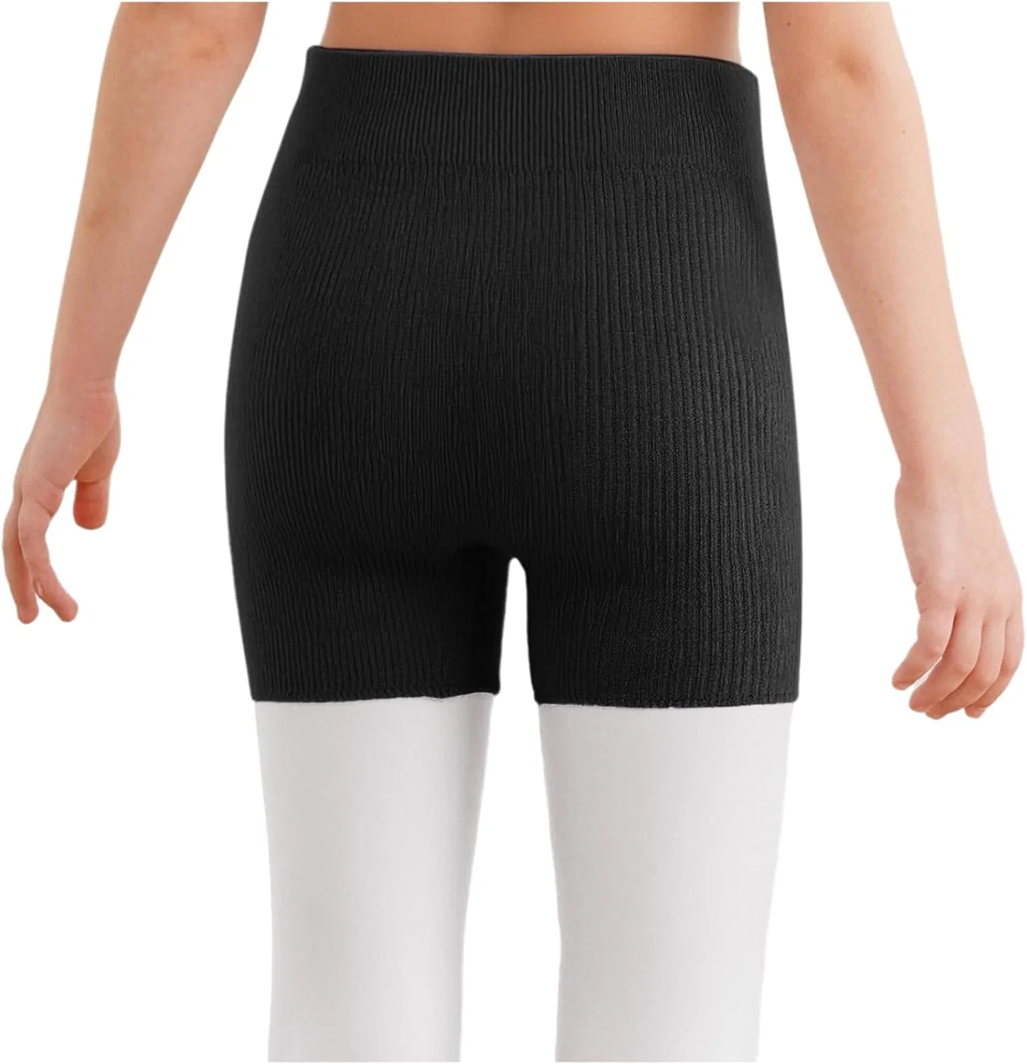 Детские шорты для танцев и спорта, ribbed knitted, JEYPINMI, черный — фото 3
