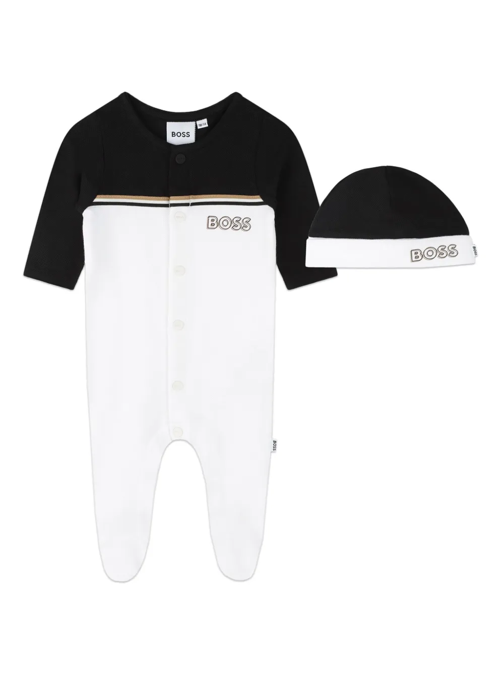 

Комплект для новорожденного в двух тонах BOSS Kidswear, белый