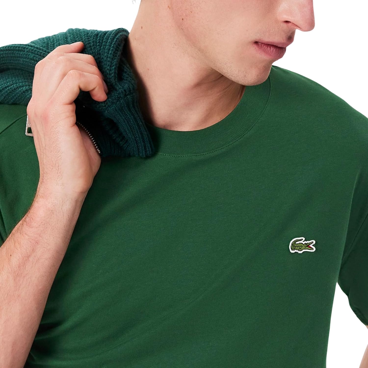Мужская хлопковая футболка с логотипом Lacoste, Green — фото 2